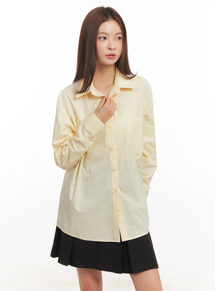 Relaxed-Fit Collared Button-Up Shirt IM514