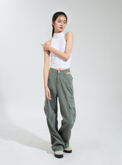 Cut Out Cargo Pants IY318