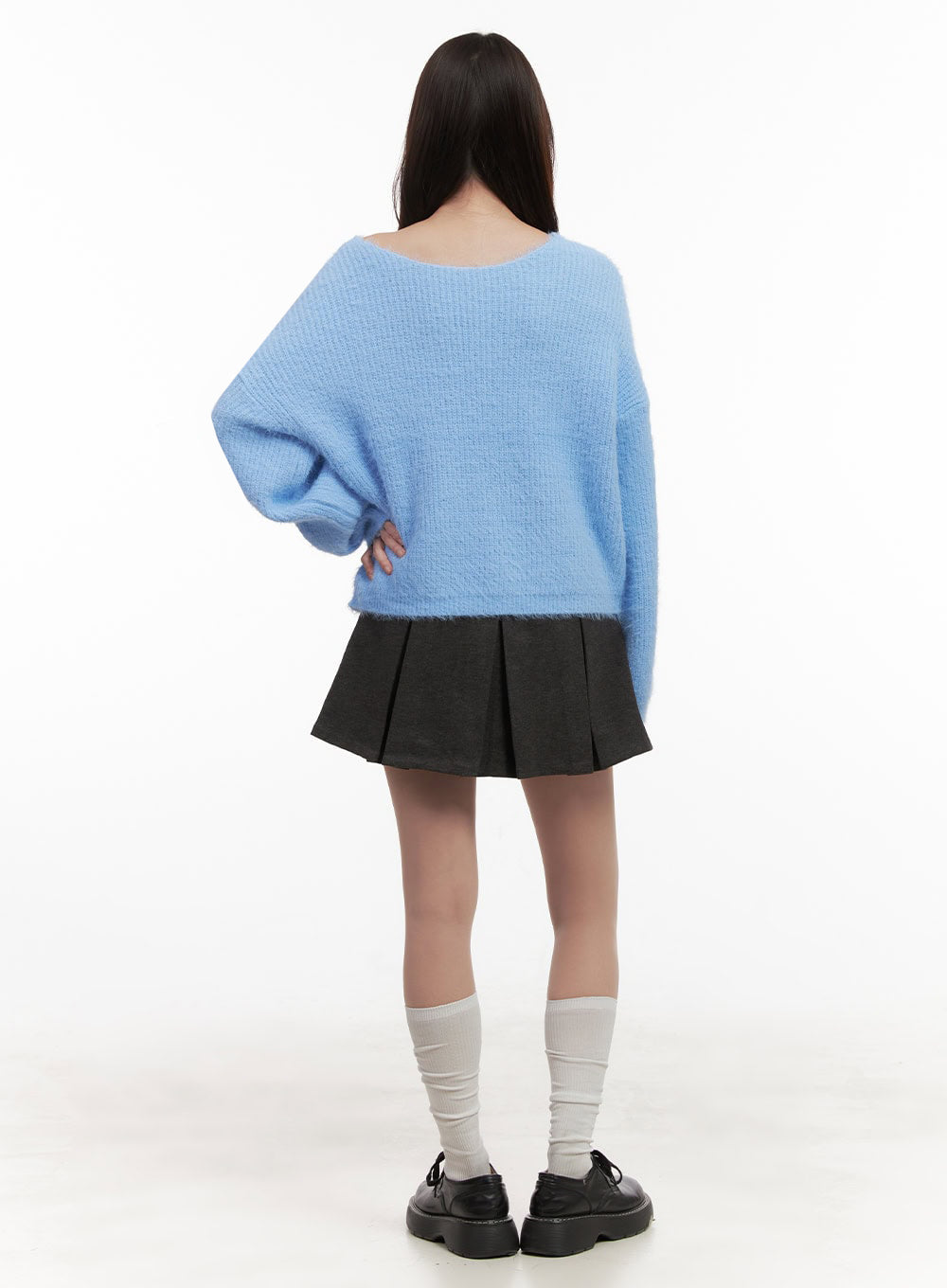 Cozy Boat-Neck Oversized Sweater IJ510