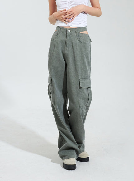 Cut Out Cargo Pants IY318