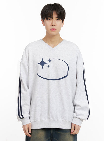 Men's Oversized Star Graphic Sweatshirt IJ517