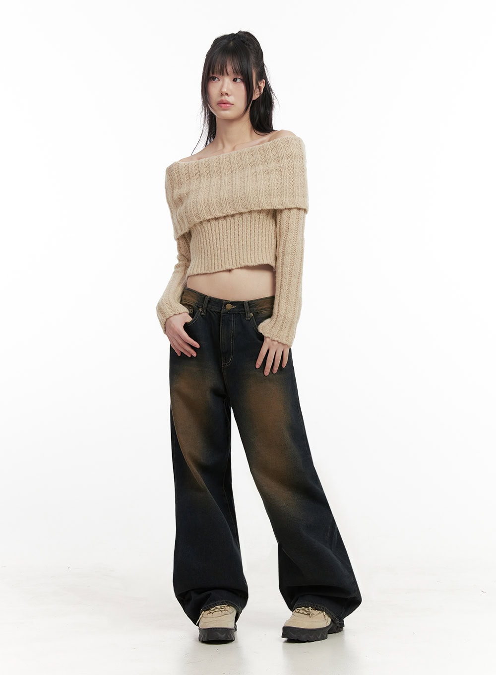 slim-fit-off-shoulder-sweater-id402