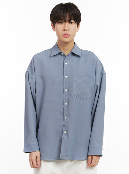 Men's Fleece-Lined Button Up Shirt IJ517