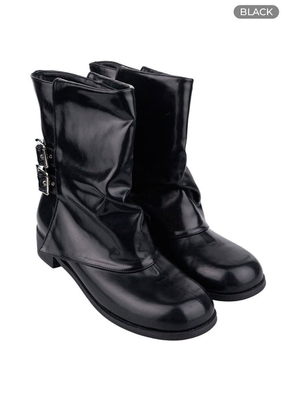 buckle-chic-faux-leather-boots-io409