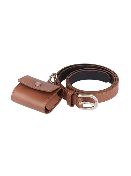 Faux Leather Belt with Pouch IM513