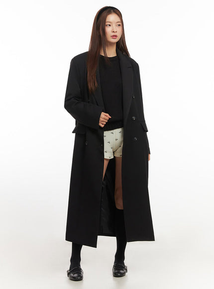 Buttoned Collared Long Coat IM513