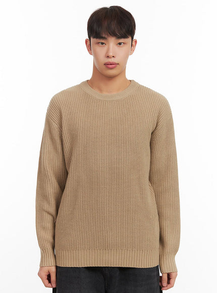 Men's Round Neck Ribbed Sweater IF521