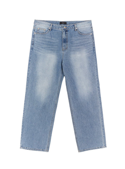 Men's Wide-Fit Washed Jeans IM517