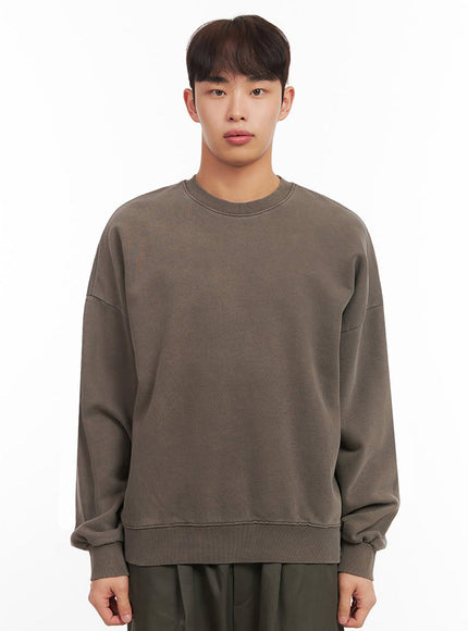 Men's Loose-Fit Long Sleeve Crew Neck IF521