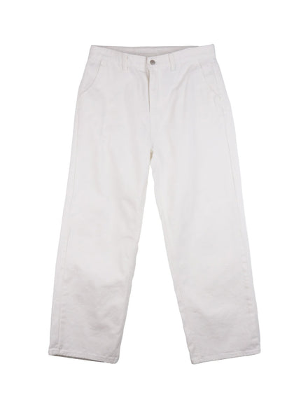 Men's Cotton Wide-Fit Trousers (White) IJ517