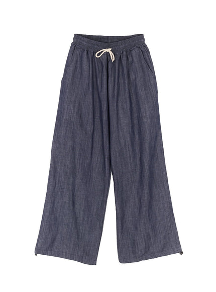 Men's Denim Wide-Leg Sweatpants (Blue) IM518