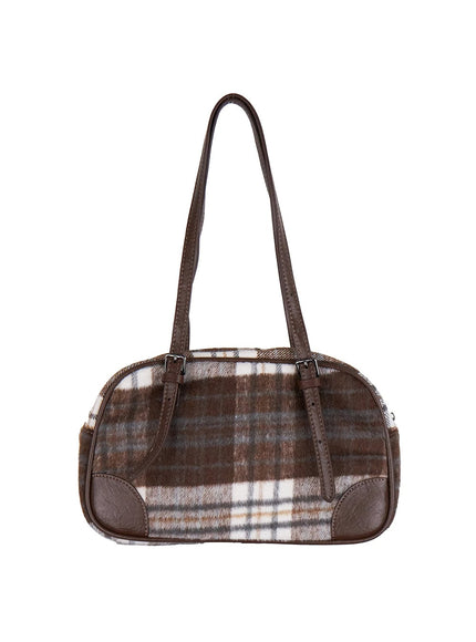 Checkered Winter Shoulder Bag IJ510