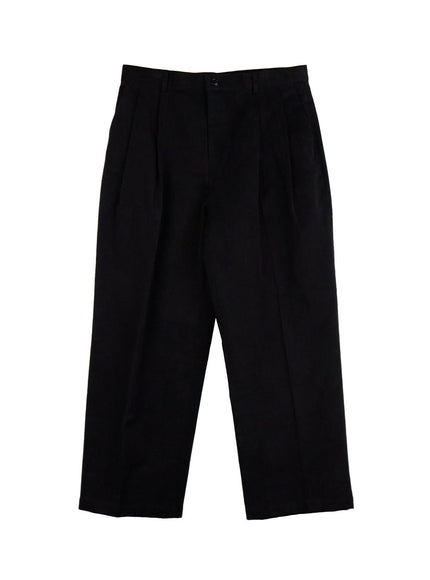 Men's Fleece Lined Wide-Fit Pintuck Pants IJ517