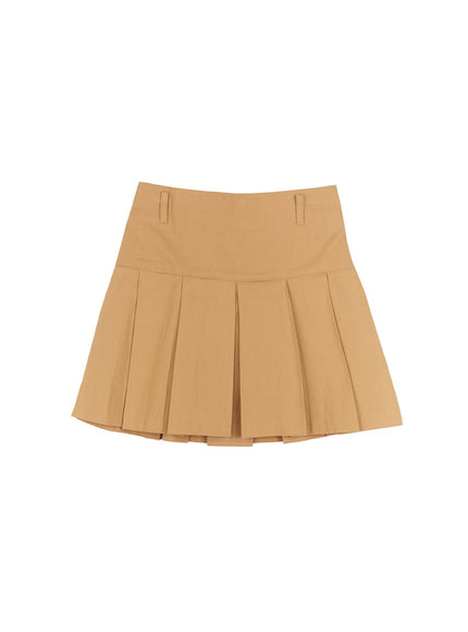 High-Waisted Pleated Mini Skirt  IM513