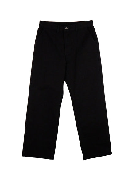 Men's Cotton Wide-Fit Trousers (Black) IJ517