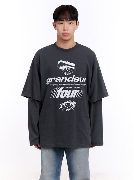 Men's Graphic Layered Long Sleeve Tee IM512