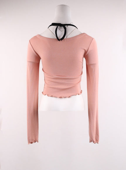 ribbon-halter-shirring-crop-top-ij430