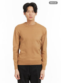 mens-basic-crew-neck-sweater-ia402 / Beige