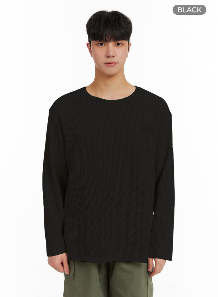 mens-soft-knit-long-sleeve-ia402 / Black