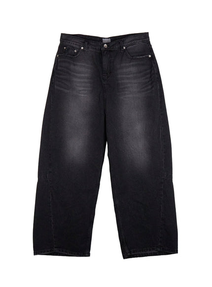 Men's Washed Wide-Fit Jeans IJ517