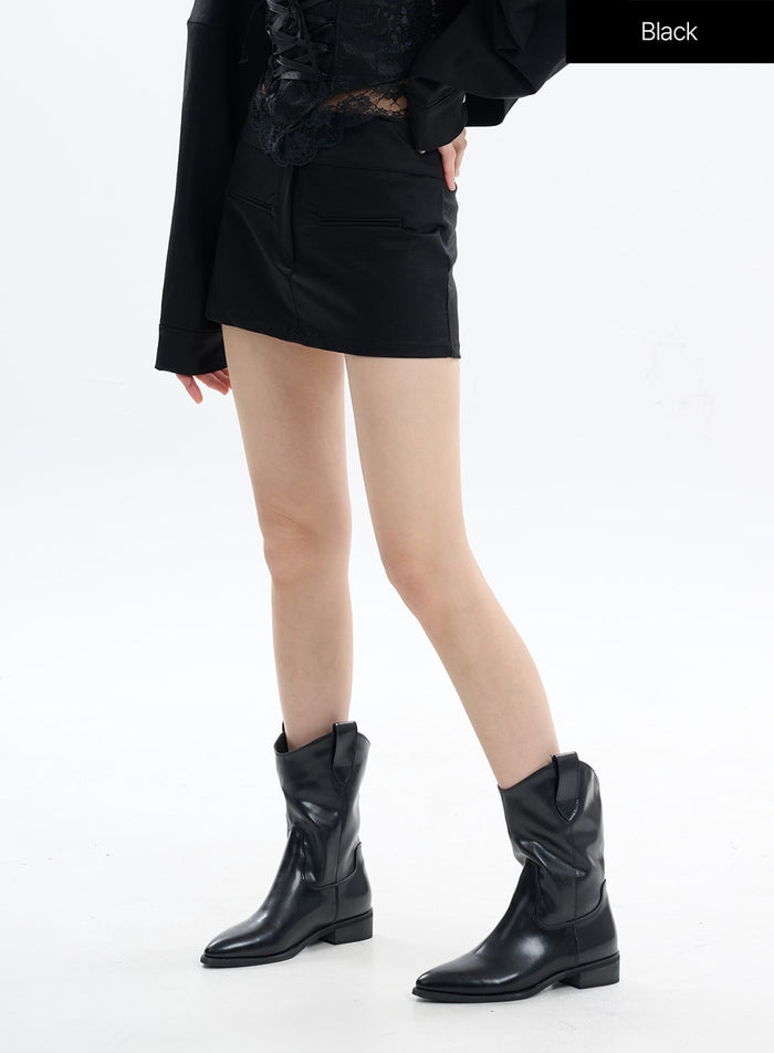 cotton-chic-zip-up-mini-skirt-if413 / Black