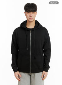 mens-cotton-hoodie-jacket-ia402 / Black