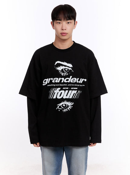 Men's Graphic Layered Long Sleeve Tee IM512