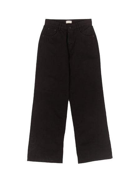 basic-cotton-wide-leg-pants-im513 / Black