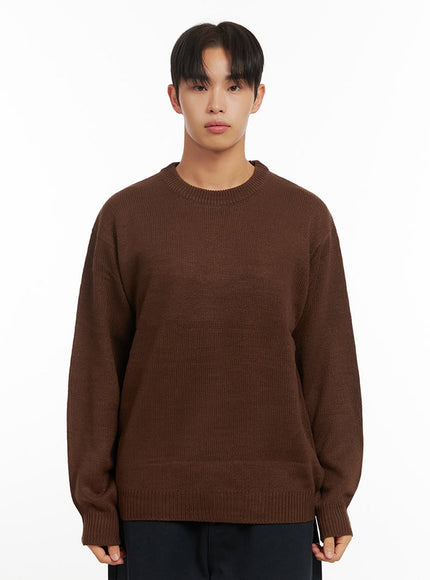 mens-cozyknit-round-neck-sweater-id413 / Brown