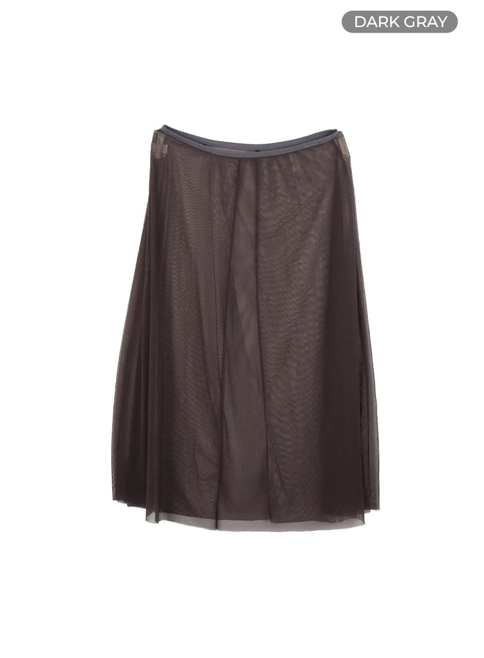 sheer-layering-maxi-skirt-ia417 / Dark gray