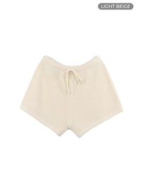 string-knit-shorts-ia417 / Light beige