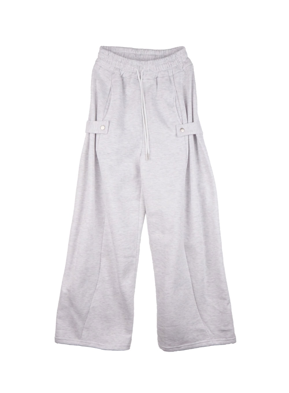 Cozy Pintuck Buttoned Wide-Leg Sweatpants IJ510