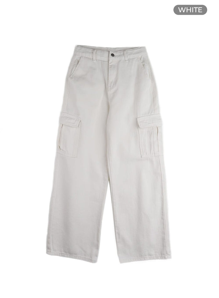 cargo-wide-leg-pants-im405 / White