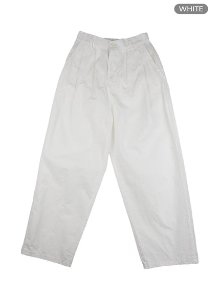 mens-pintuck-wide-fit-cotton-pants-ig402 / White