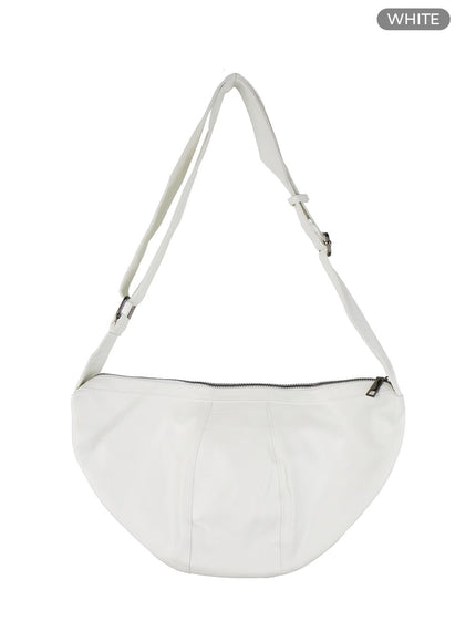 mens-faux-leather-buckle-cross-bag-il418 / White