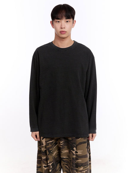 Men's Oversized Striped Long Sleeve Tee IM512