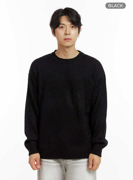 mens-basic-knit-sweater-ig409 / Black