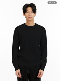 mens-basic-crew-neck-sweater-ia402 / Black