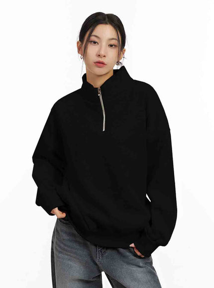 Loose-Fit Half-Zip Sweatshirt IJ503