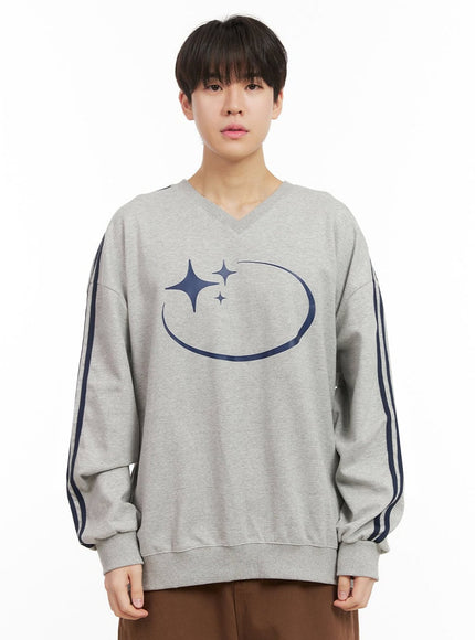 Men's Oversized Star Graphic Sweatshirt IJ517