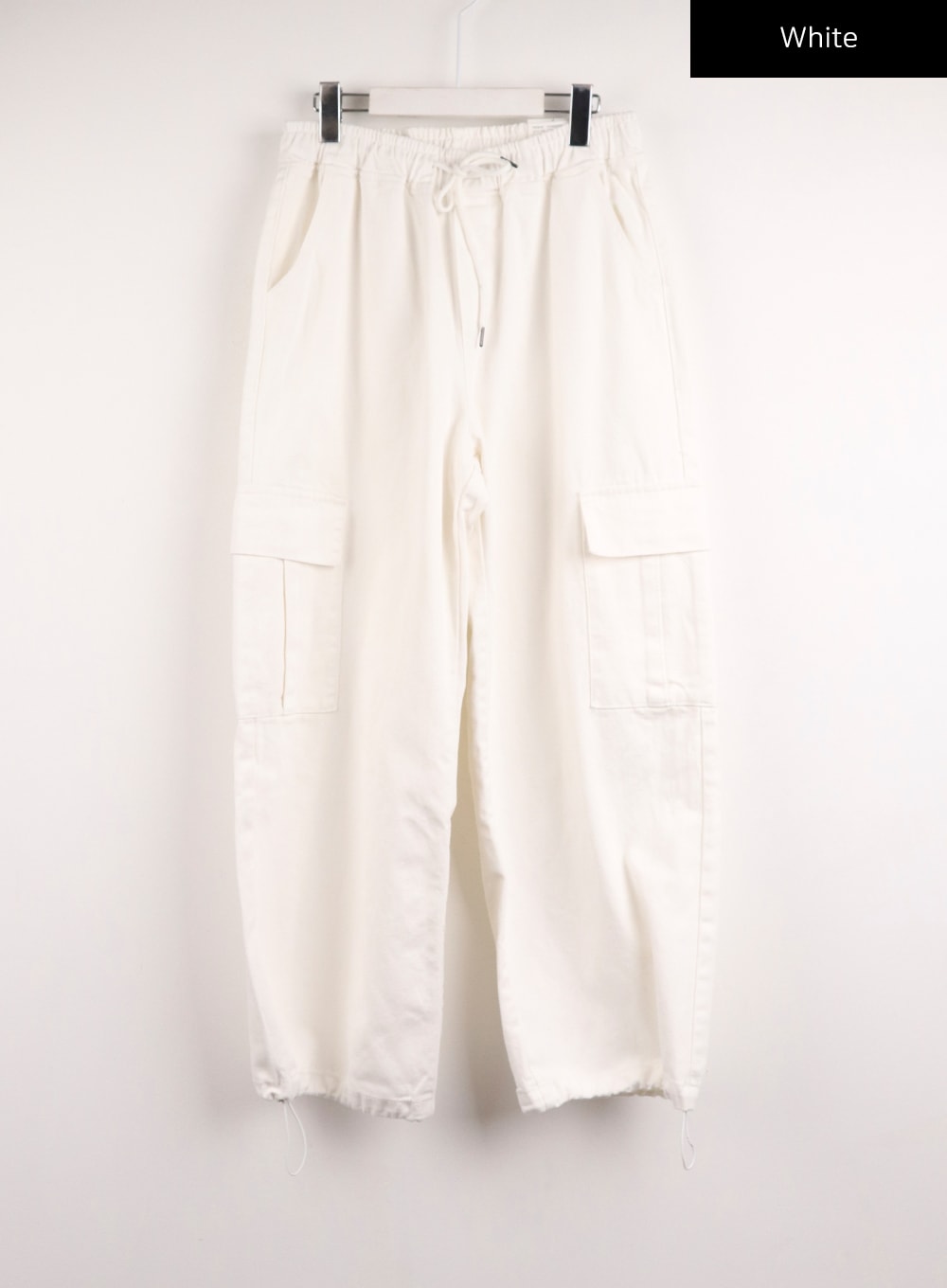 mid-waist-banding-solid-straight-pants-ij411 / White