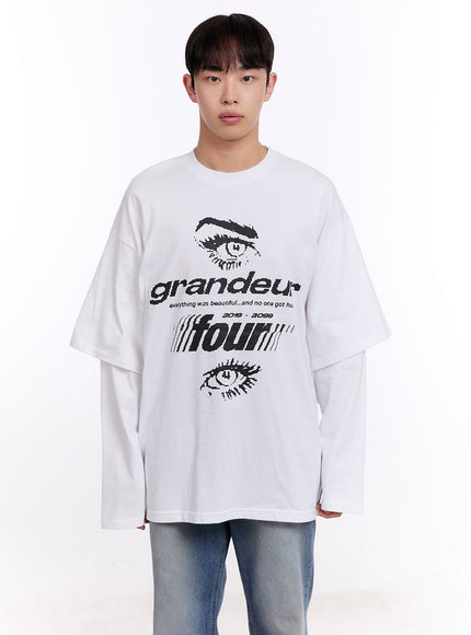 Men's Graphic Layered Long Sleeve Tee IM512