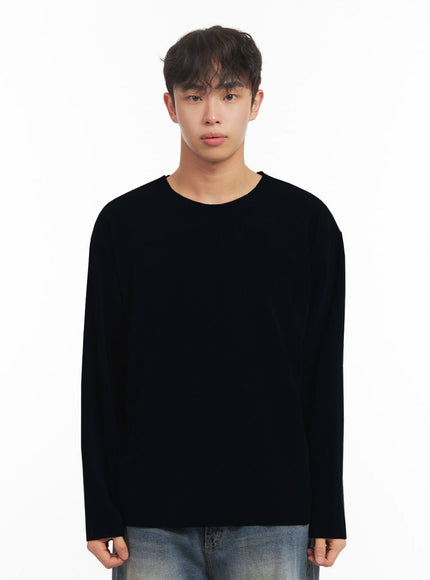 mens-corduroy-long-sleeve-sweater-id431 / Black