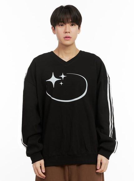 Men's Oversized Star Graphic Sweatshirt IJ517