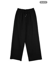 mens-banded-wide-leg-trousers-ia401 / Black