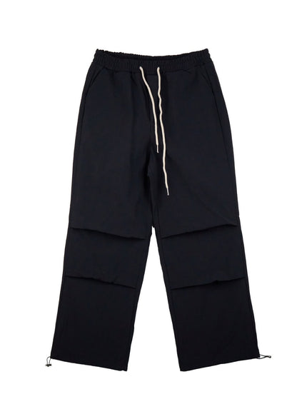 mens-straight-leg-solid-pintuck-track-pants-id427 / Black