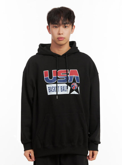 mens-casual-graphic-hoodie-id427 / Black