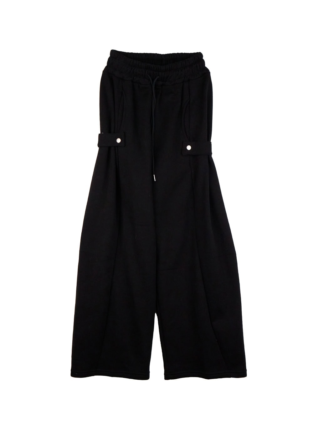 Cozy Pintuck Buttoned Wide-Leg Sweatpants IJ510