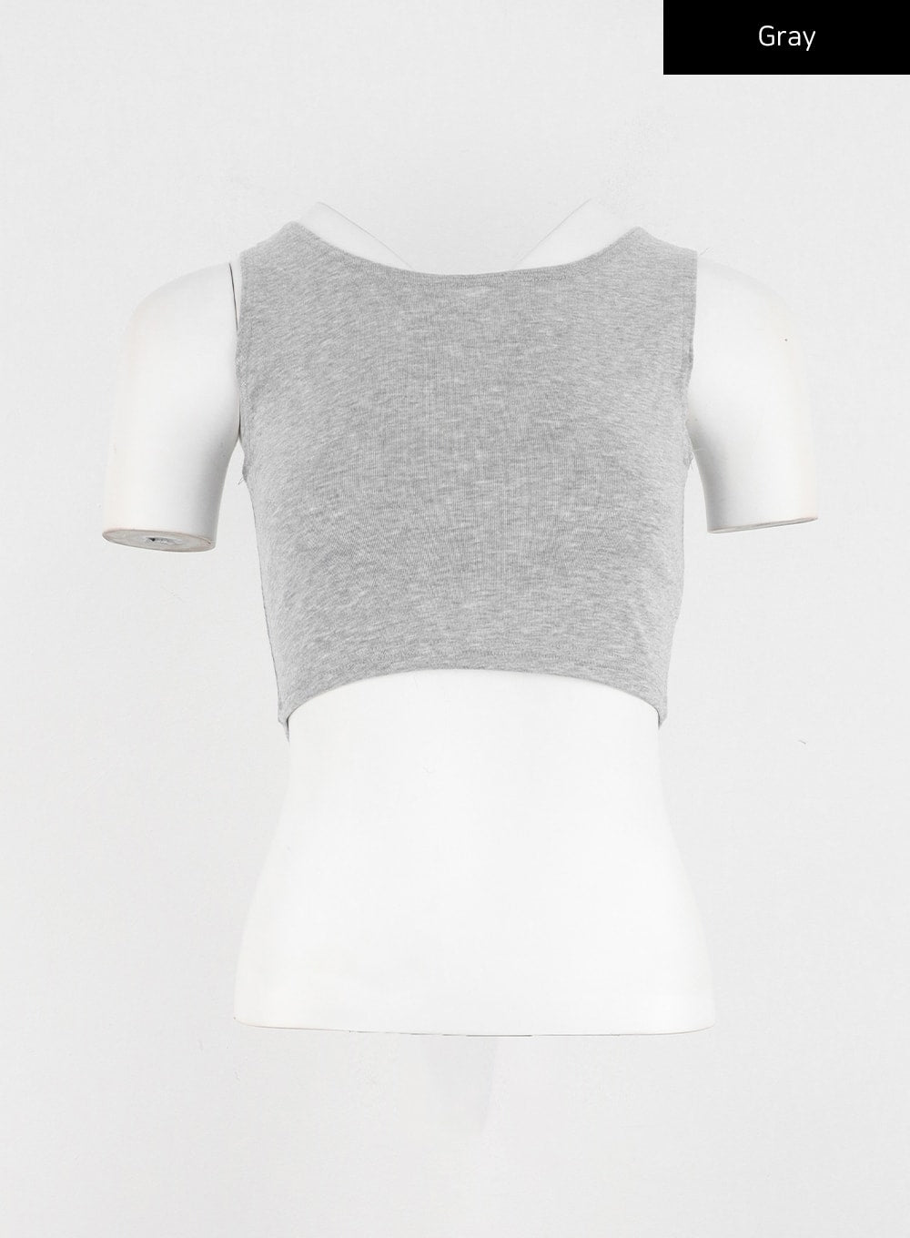 basic-sleeveless-crop-top-io326 / Gray