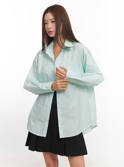 Relaxed-Fit Collared Button-Up Shirt IM514